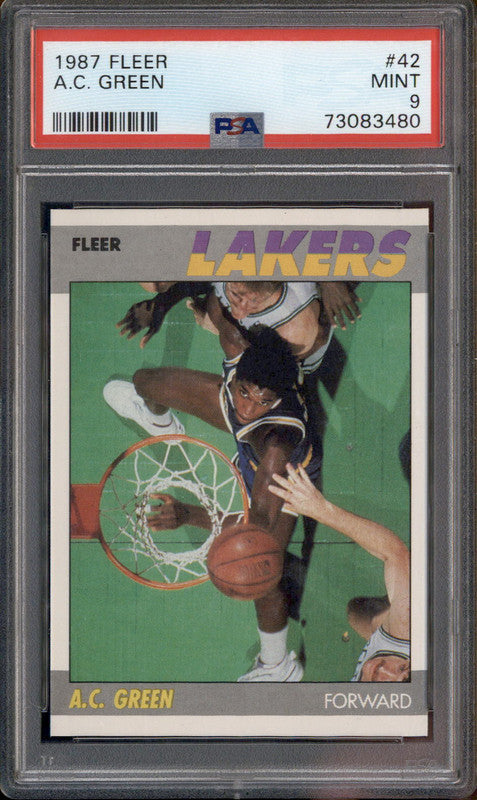 1987 Fleer #42 AC Green PSA 9