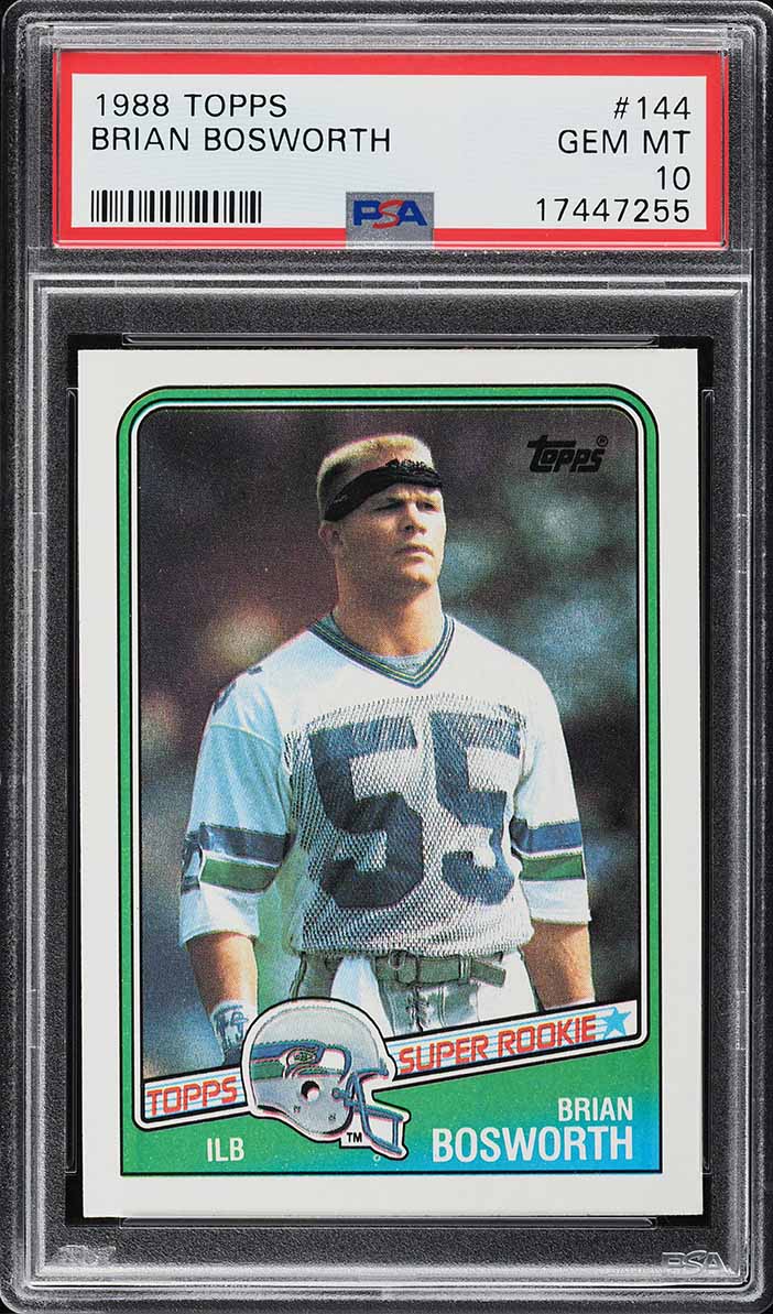 1988 Topps Football Brian Bosworth ROOKIE #144 PSA 10 GEM MINT