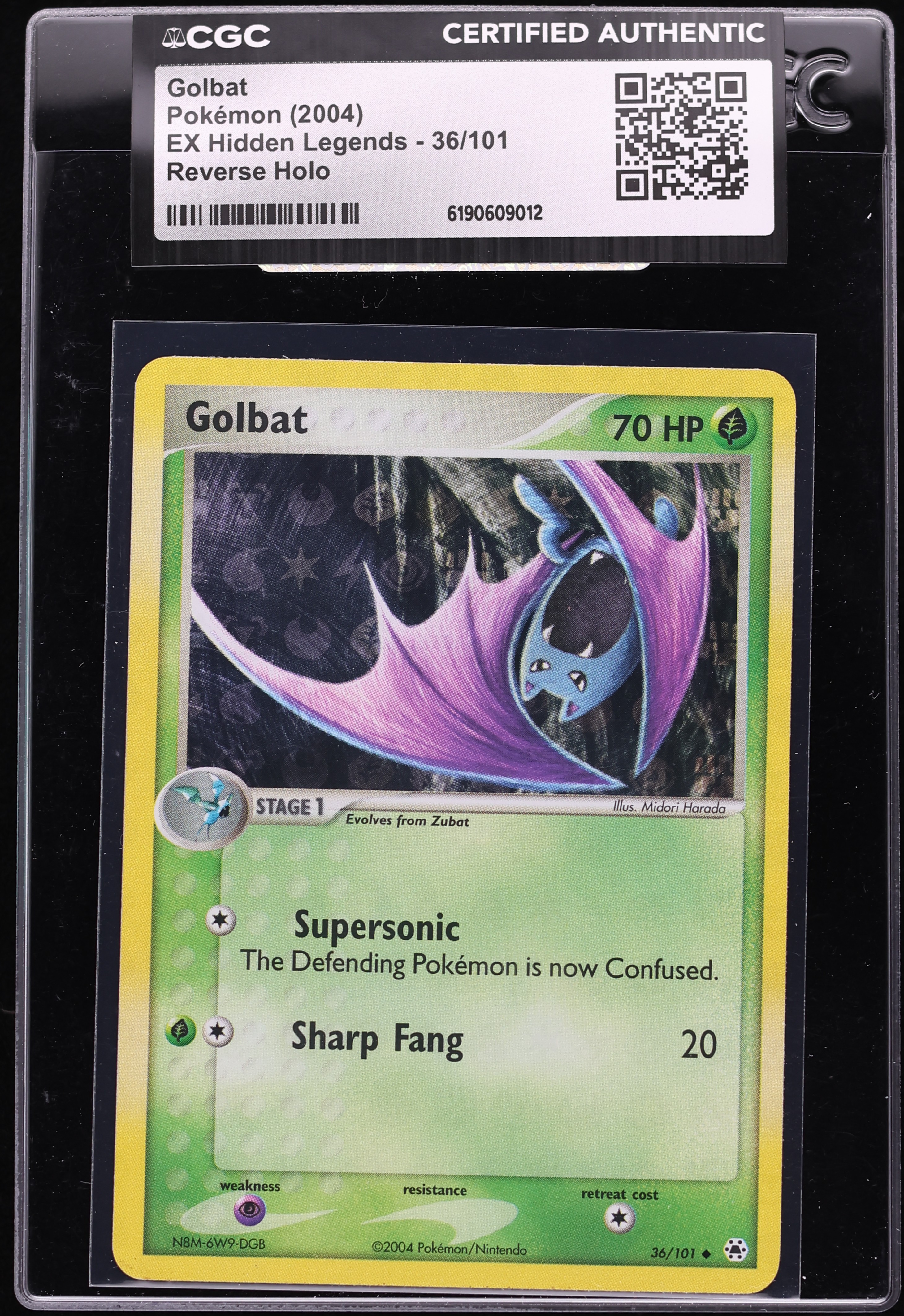 2004 Pokemon EX Hidden Legends Reverse Holo Golbat #36 CGC AUTH