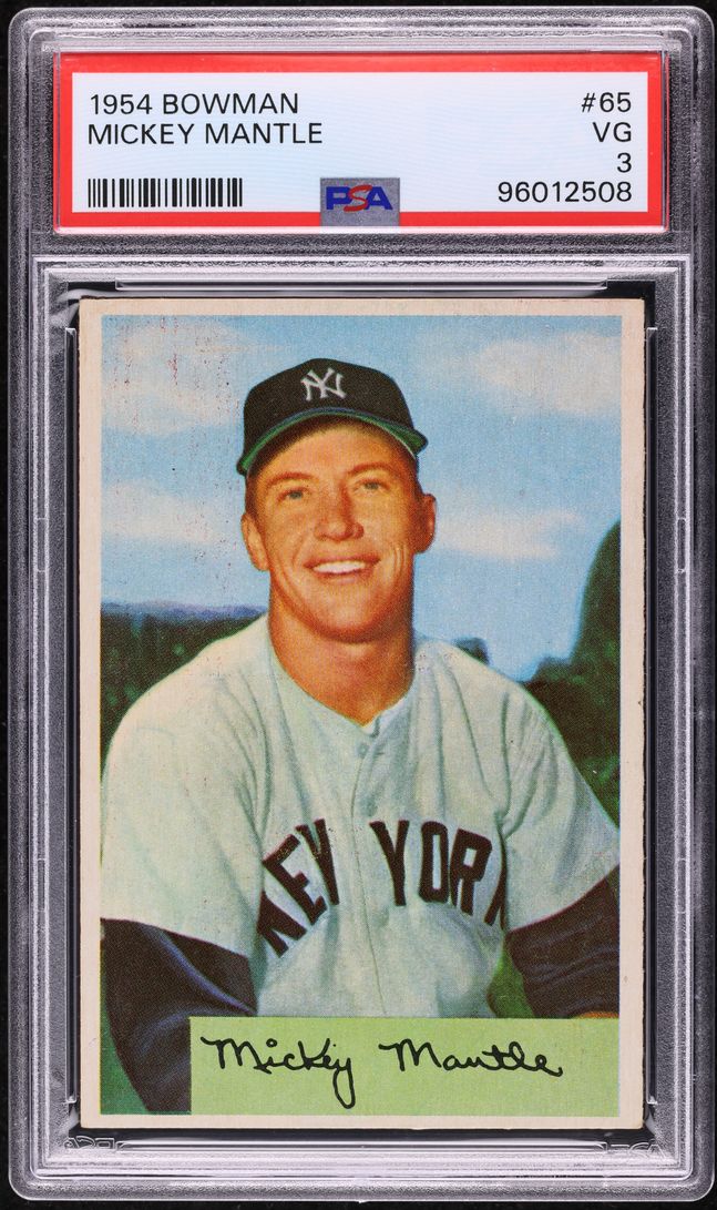 1954 Bowman Mickey Mantle #65 PSA 3 VG