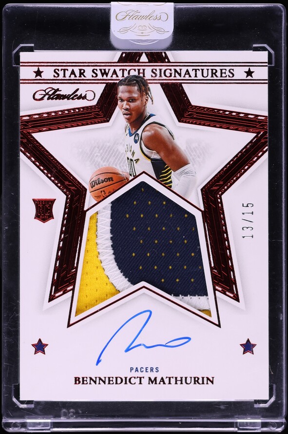 2022 Panini Flawless Star Swatch Ruby Bennedict Mathurin ROOKIE PATCH AUTO /15 #SSS-BNM