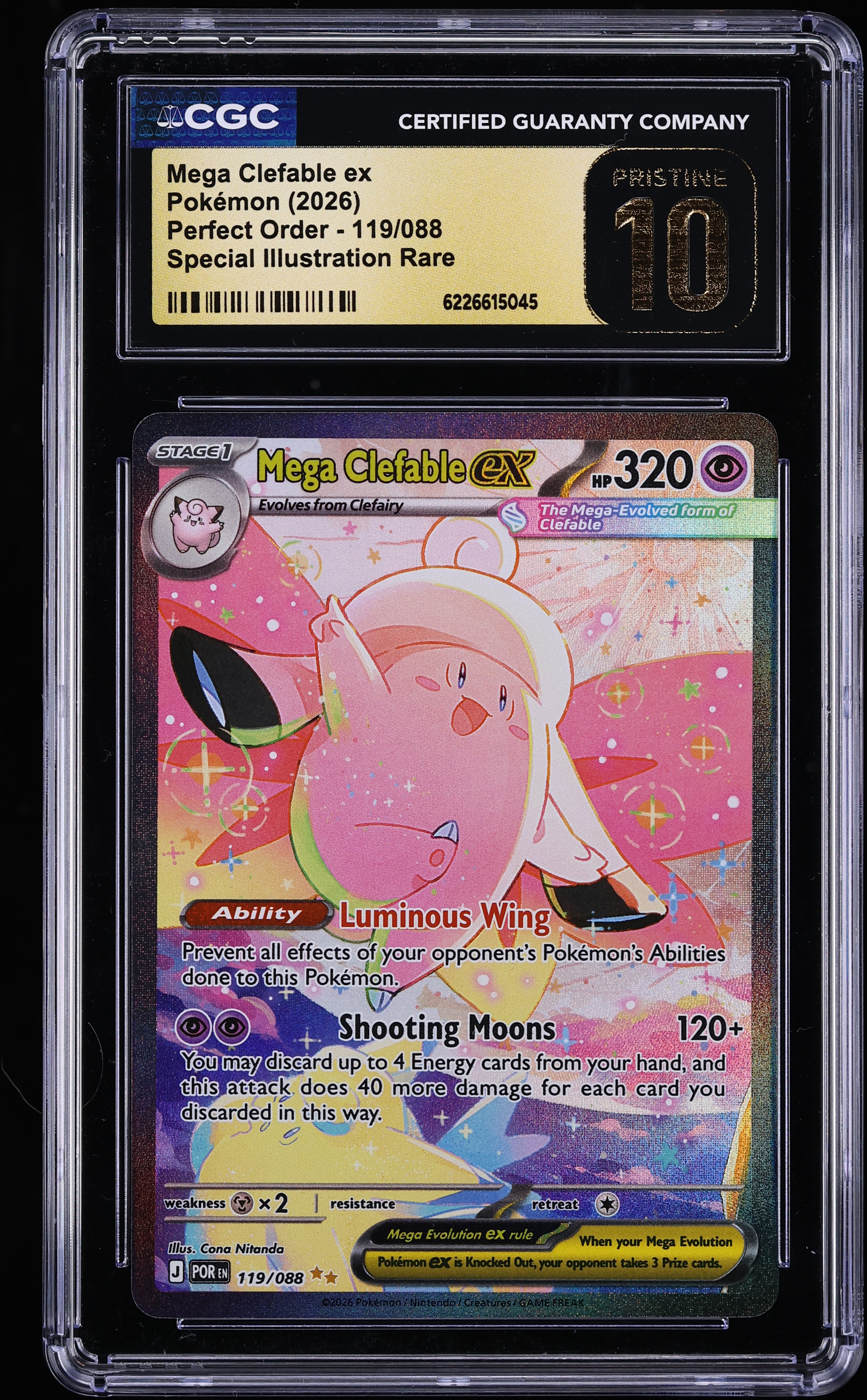 2026 Pokemon Mega Evolution Perfect Order SIR Mega Clefable Ex #119 CGC 10 PRISTINE