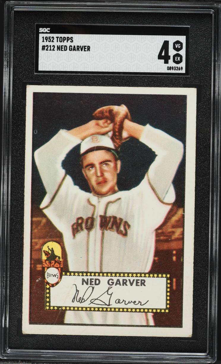1952 Topps Ned Garver #212 SGC 4 VGEX