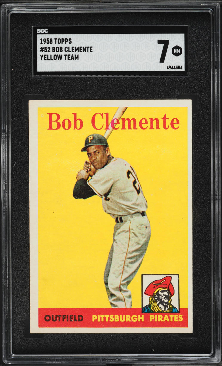 1958 Topps Bob Clemente YELLOW LETTERS #52 SGC 7 NRMT