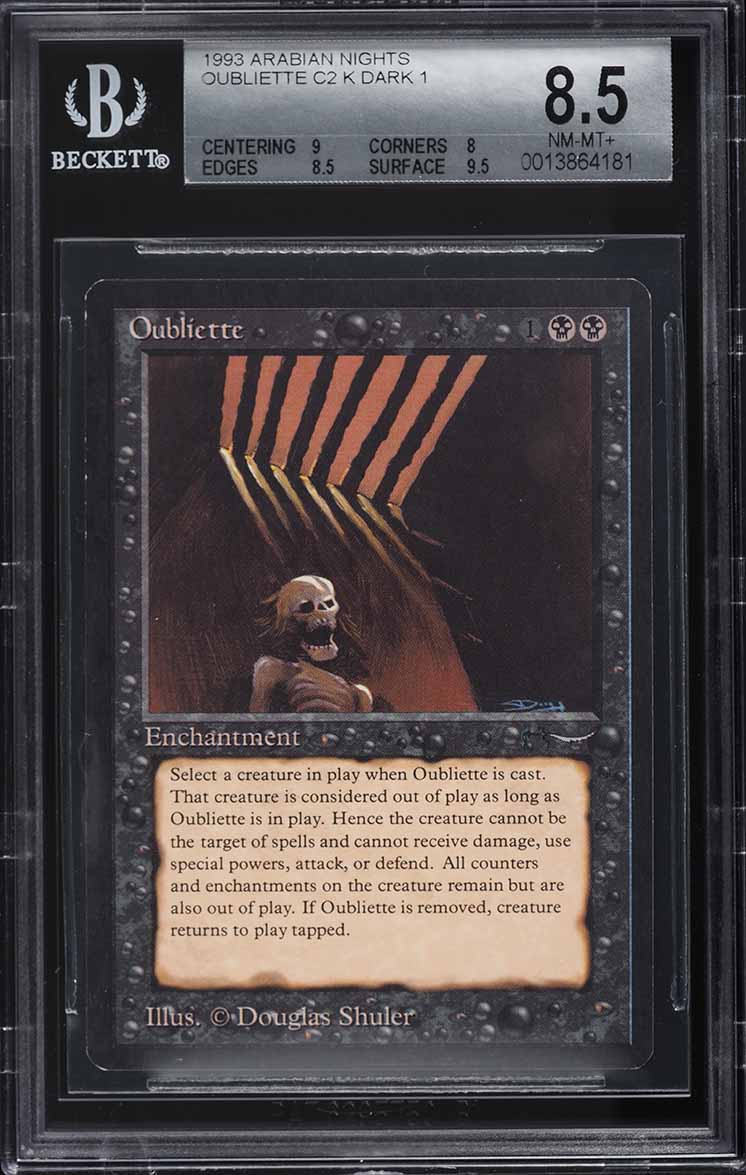 1993 Magic The Gathering MTG Arabian Nights Oubliette (Dark 1) C2 K BGS 8.5