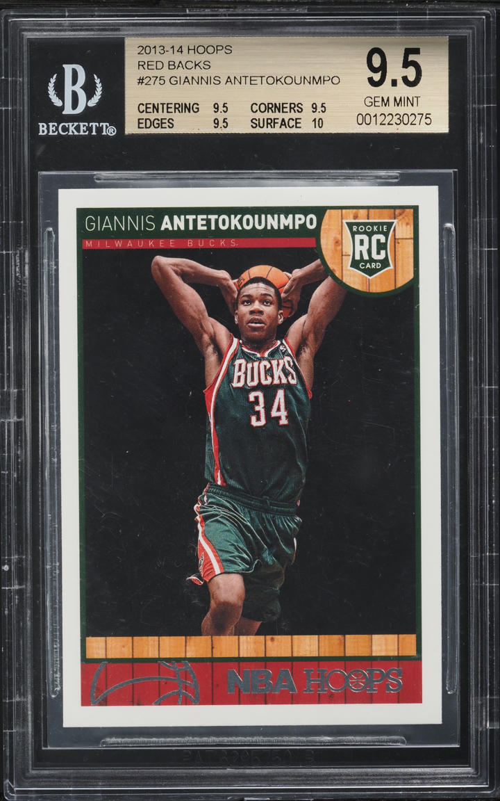 2013 Hoops Red Backs Giannis Antetokoumpo ROOKIE #275 BGS 9.5 GEM MINT