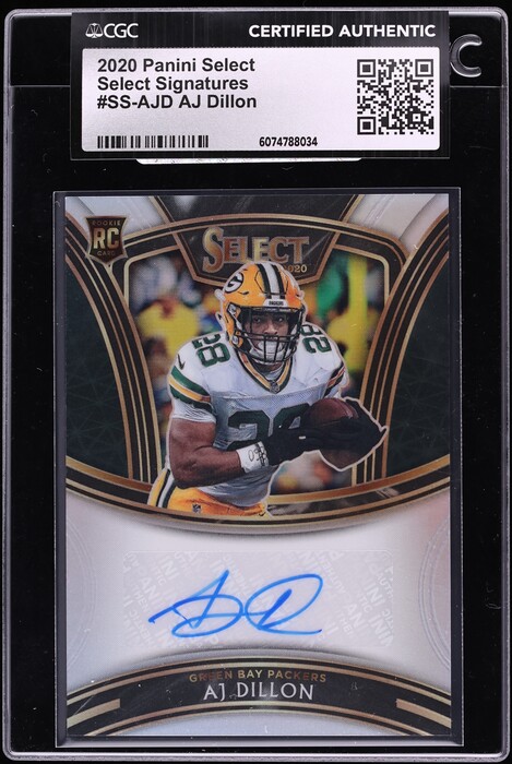 AJ Dillon #SS-AJD 2020 Panini Black Football Sizeable Signatures Rookie Jersey