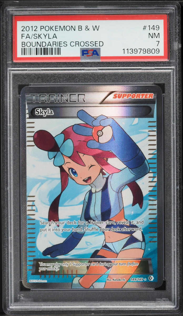 2012 Pokemon Black & White Boundaries Crossed Full Art Skyla #149 PSA 7 NRMT