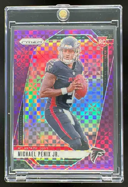 2024 Panini Prizm Purple Power Prizm #378 Michael Penix Jr. RC /49