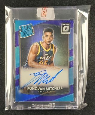 2017 Donruss Optic Signatures Purple Donovan Mitchell ROOKIE AUTO #188 MBA AUTH