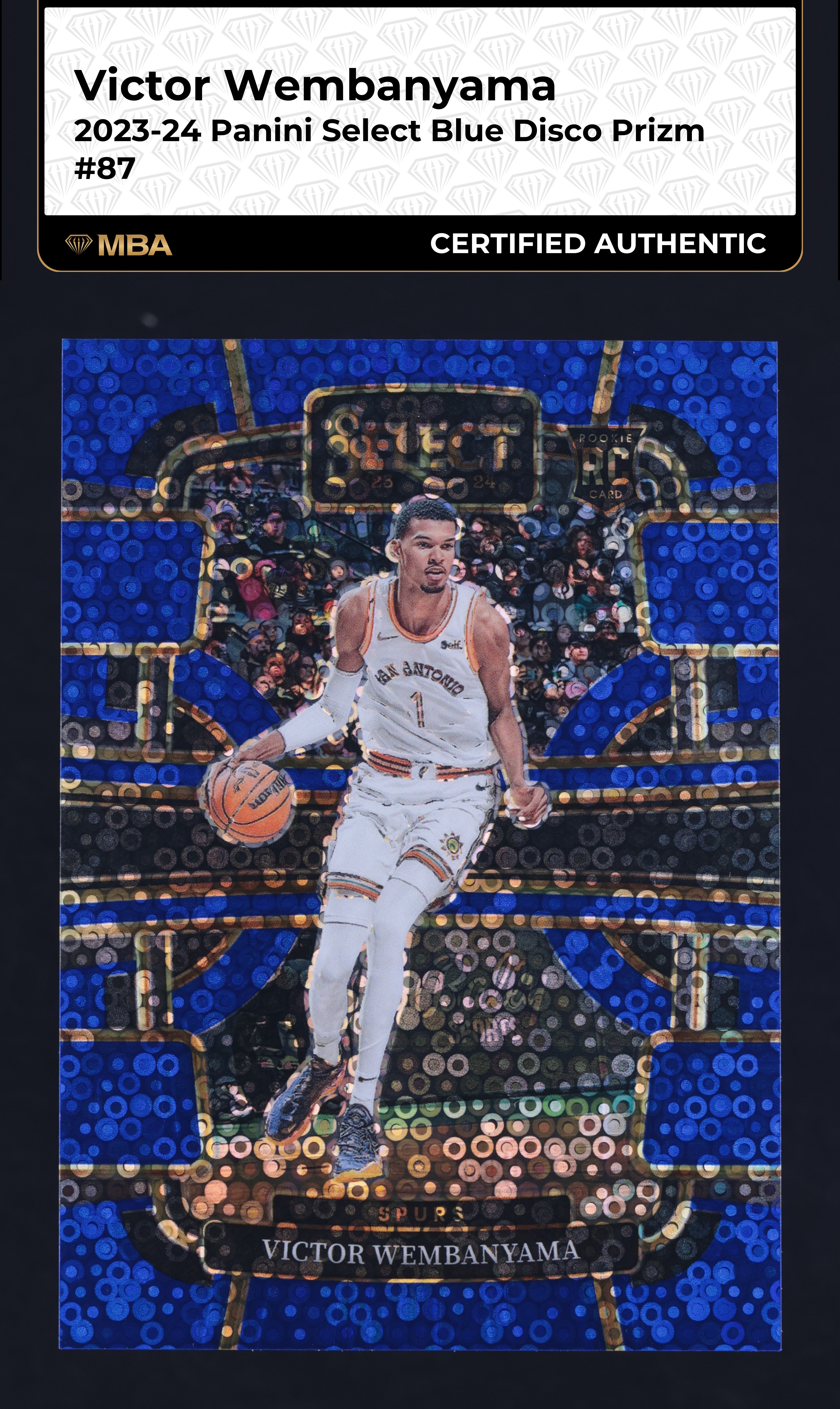 2023 Select Concourse Blue Disco Prizm Victor Wembanyama ROOKIE /25 #87 MBA AUTH