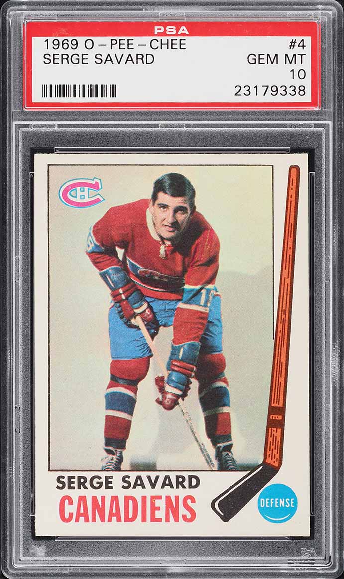 1969 O-Pee-Chee Hockey Serge Savard ROOKIE #4 PSA 10 GEM MINT