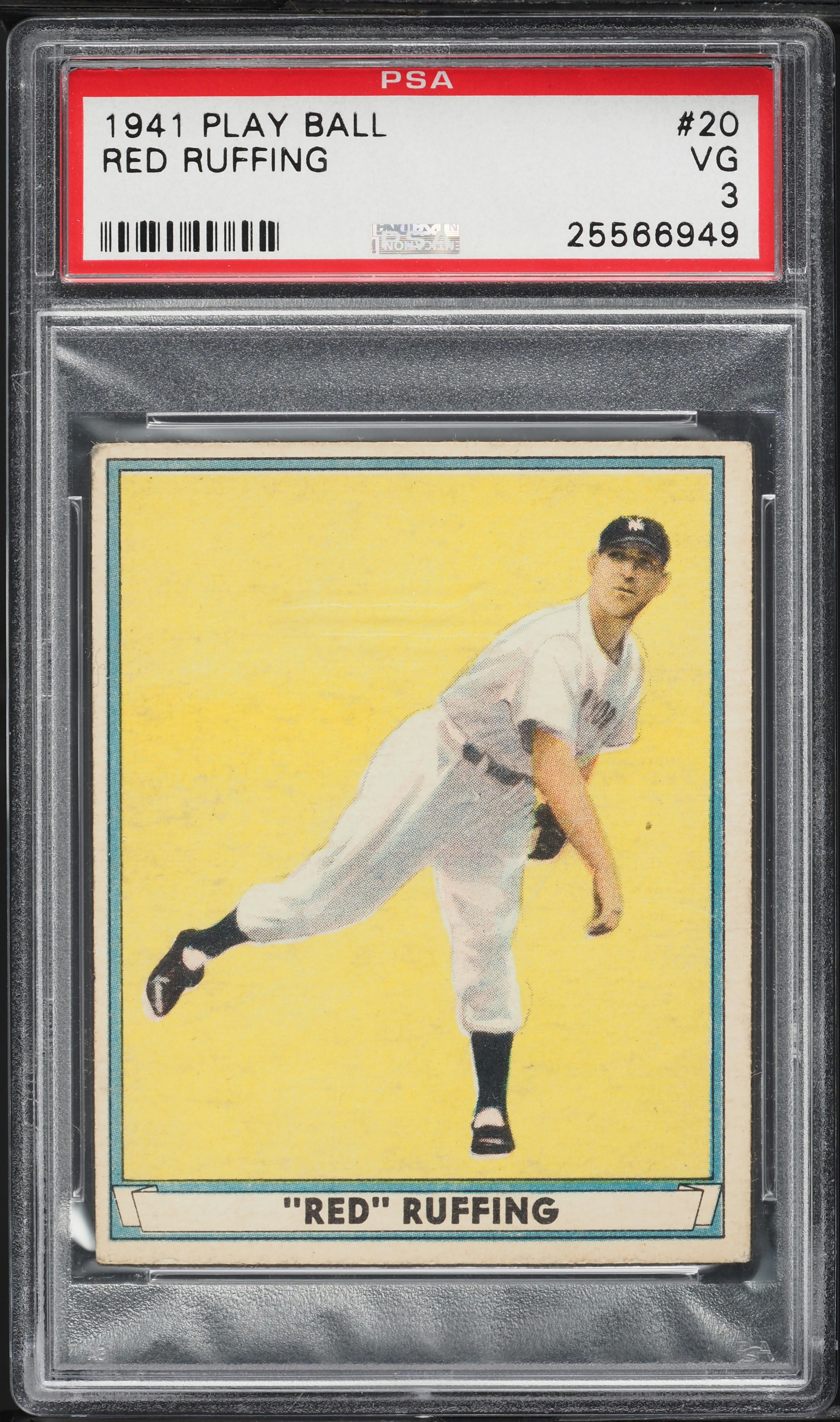 1941 Play Ball Red Ruffing #20 PSA 3 VG