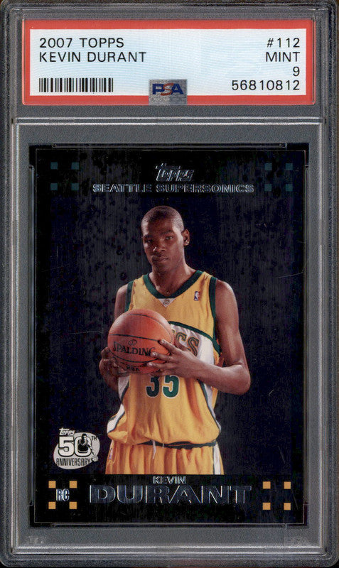 2007 Topps #112 Kevin Durant RC Rookie PSA 9