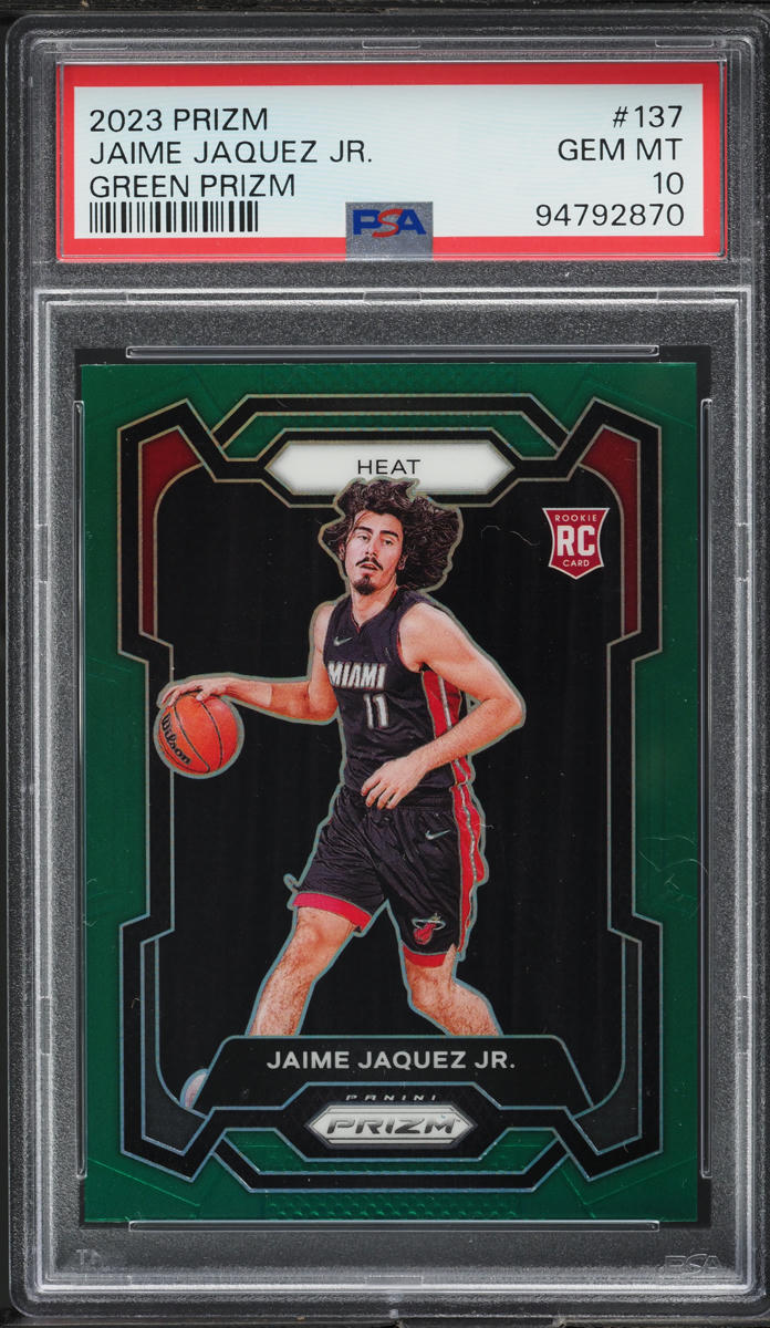2023 Panini Prizm Green Jaime Jaquez Jr. ROOKIE #137 PSA 10 GEM MINT