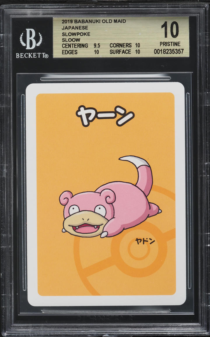 2019 Pokemon Babanuki Old Maid Japanese Slowpoke "Sloow" #NNO BGS 10 PRISTINE