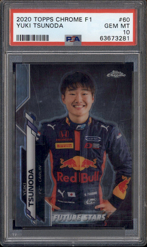 2020 Topps Chrome Formula 1 #60 Yuki Tsunoda Future Stars PSA 10