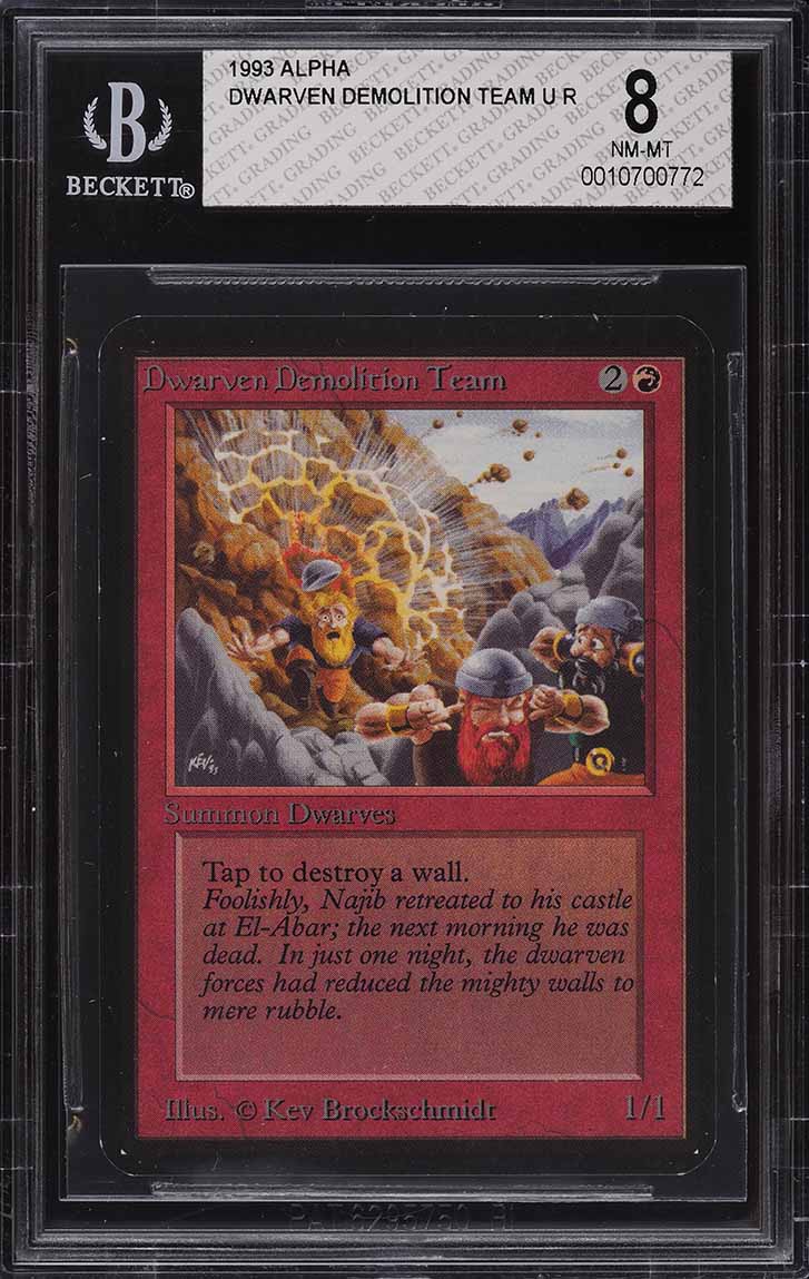 1993 Magic The Gathering MTG Alpha Dwarven Demolition Team U R BGS 8 NM-MT