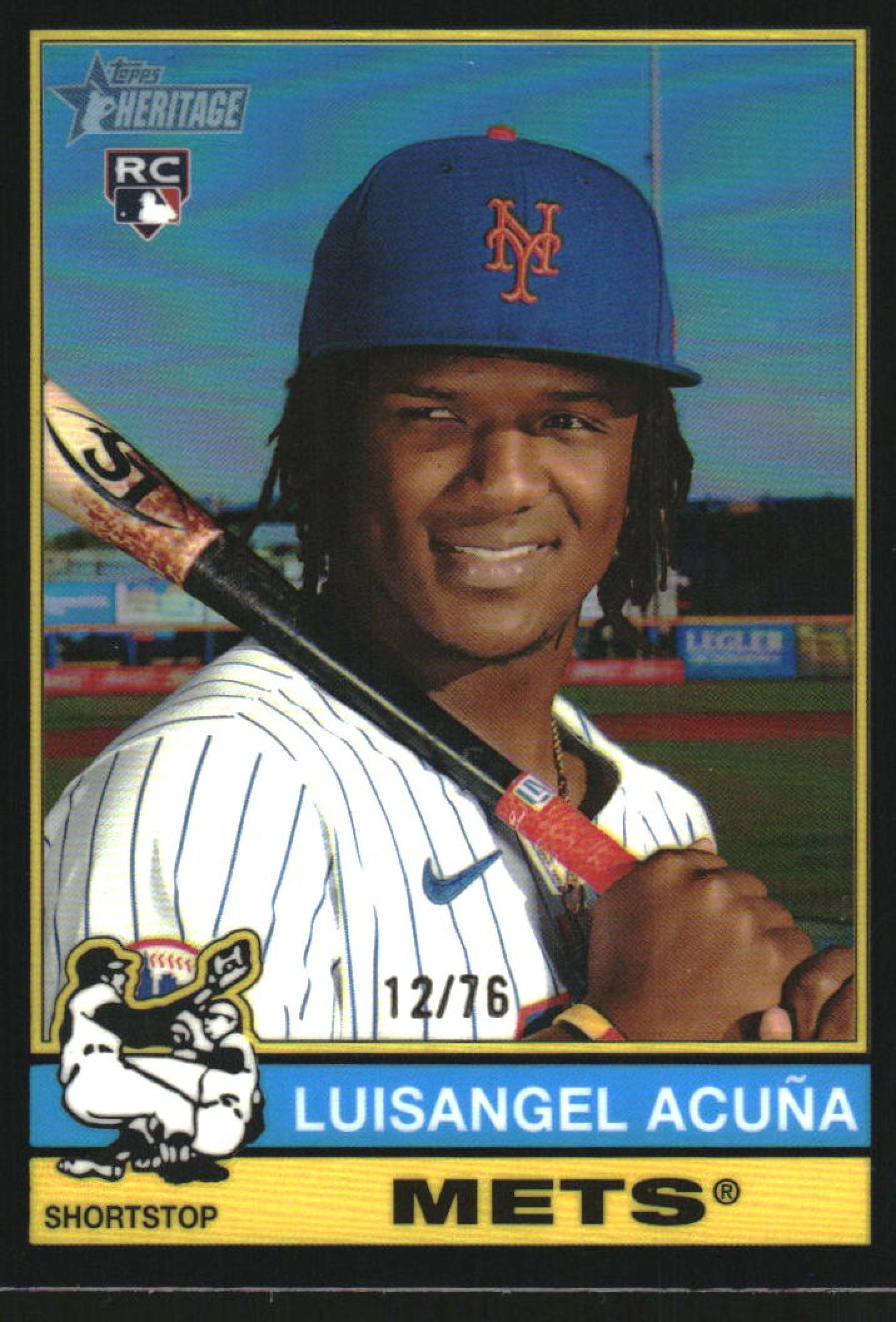 2025 Topps Heritage Chrome Black Refractor #274 Luisangel Acuna RC /76