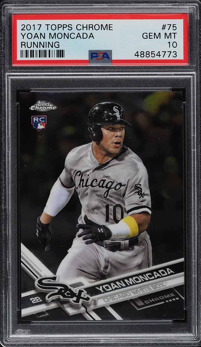 2017 Topps Chrome Running Yoan Moncada ROOKIE RC #75 PSA 10 GEM MINT