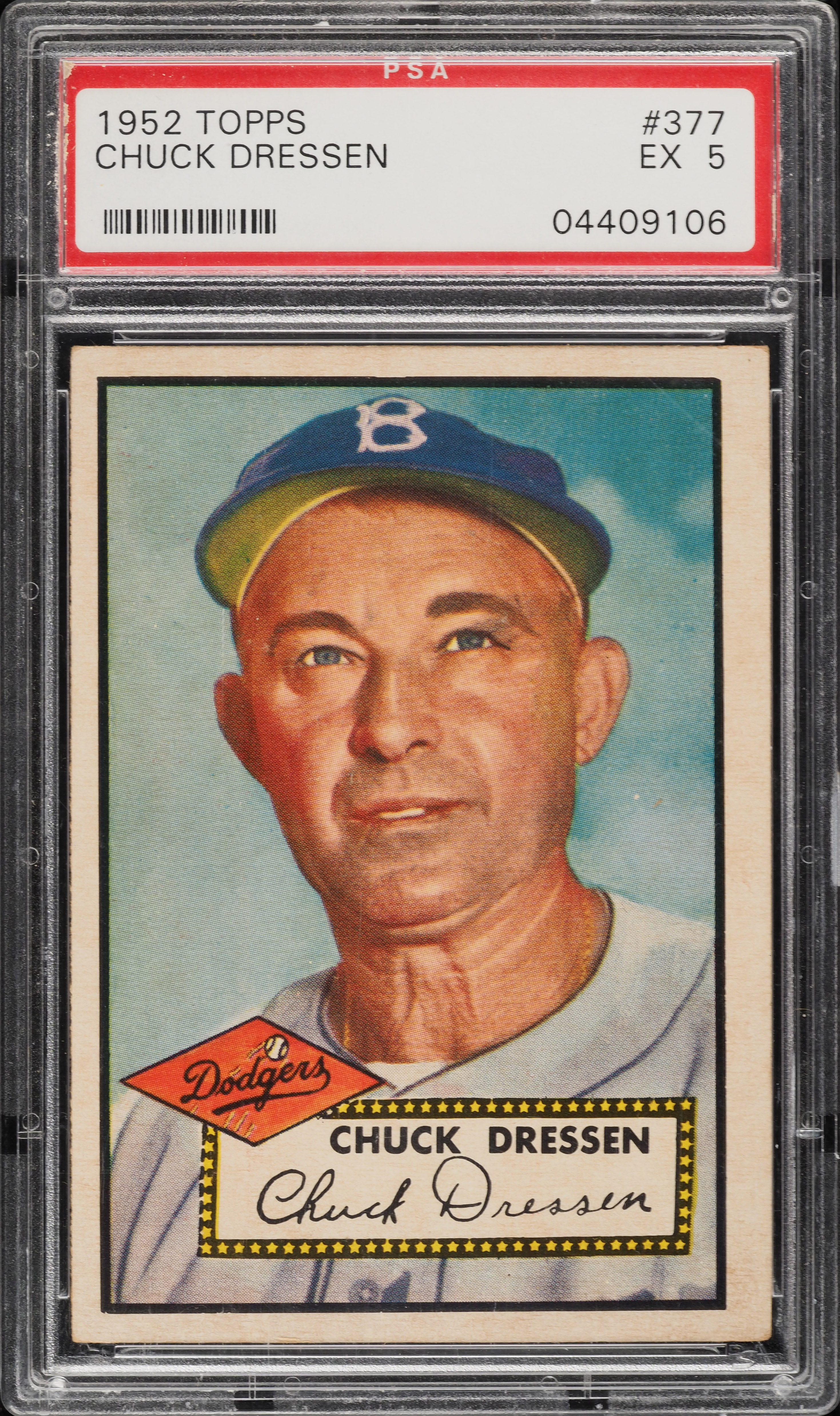 1952 Topps Chuck Dressen #377 PSA 5 EX