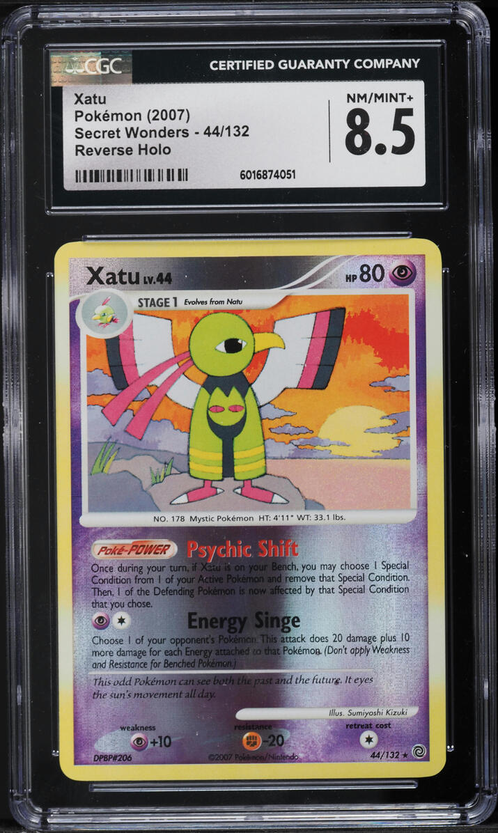 2007 Pokemon Diamond & Pearl Secret Wonders Reverse Holo Xatu #44 CGC 8.5 NM-MT+