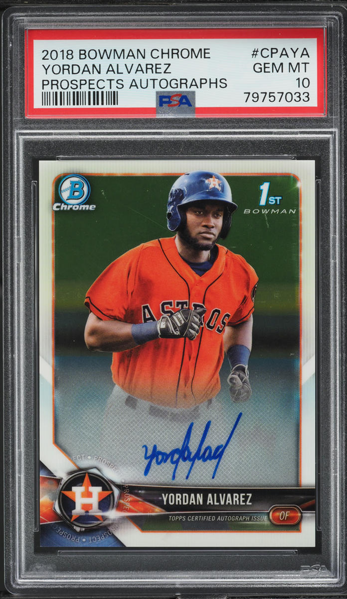 2018 Bowman Chrome Prospects Yordan Alvarez AUTO #CPA-YA PSA 10 GEM MINT