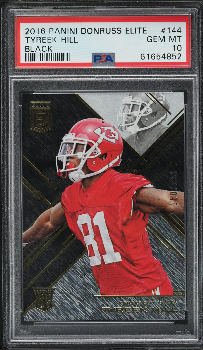 2016 Donruss Elite Black Tyreek Hill ROOKIE /199 #144 PSA 10 GEM MINT