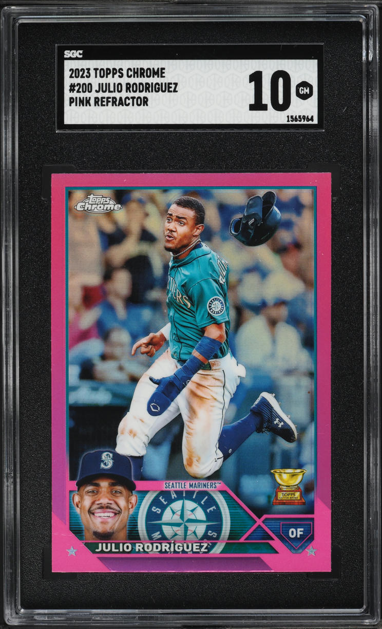 2023 Topps Chrome Pink Refractor Julio Rodriguez #200 SGC 10 GEM MINT