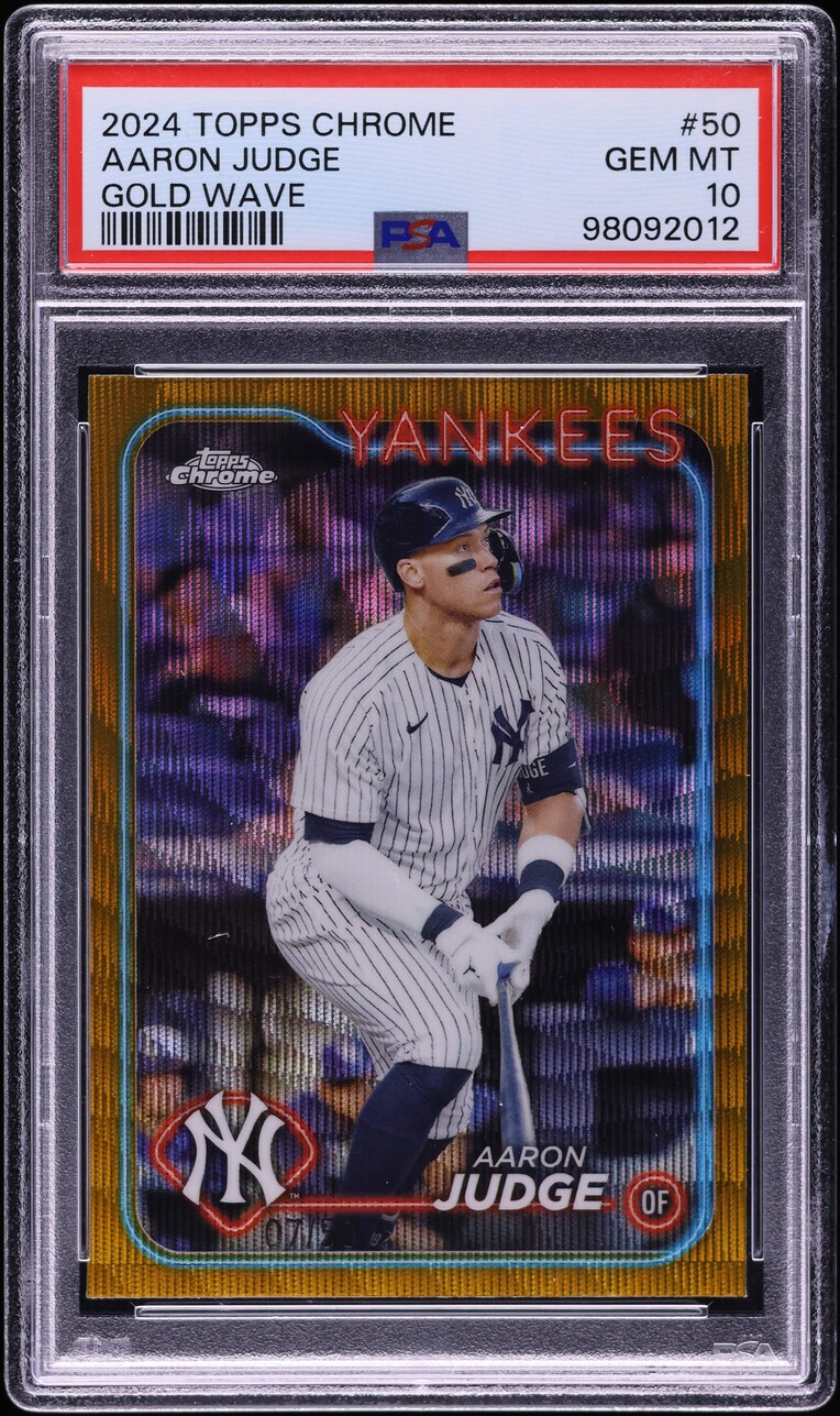 2024 Topps Chrome Gold Wave Aaron Judge /50 #50 PSA 10 GEM MINT