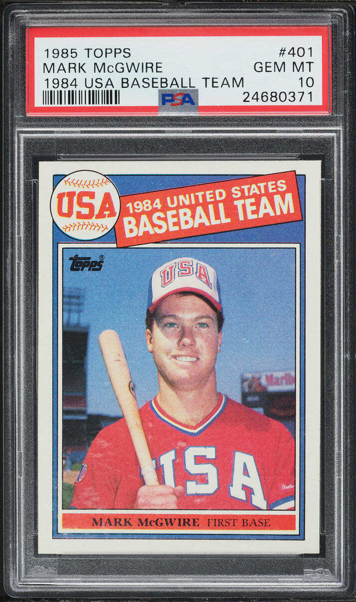 1985 Topps '84 USA Team Mark McGwire ROOKIE #401 PSA 10 GEM MINT