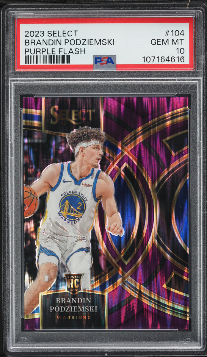 2023 Panini Select Purple Flash Brandin Podziemski ROOKIE /175 #104 PSA 10 GEM