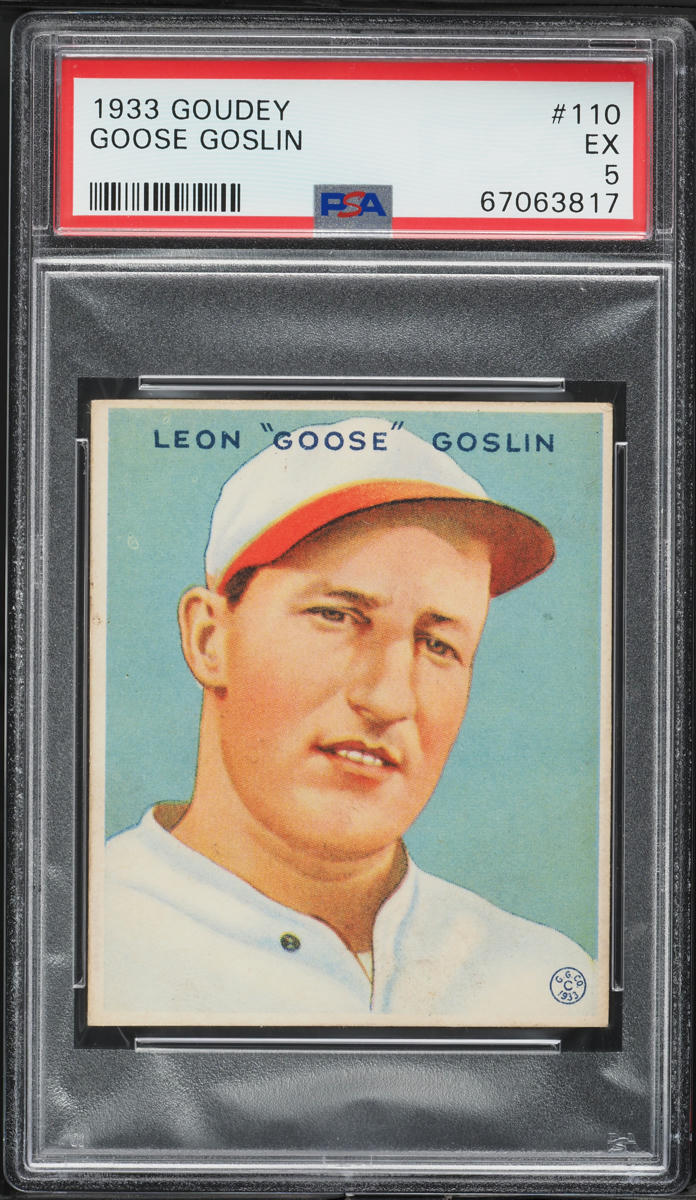 1933 Goudey Goose Goslin #110 PSA 5 EX