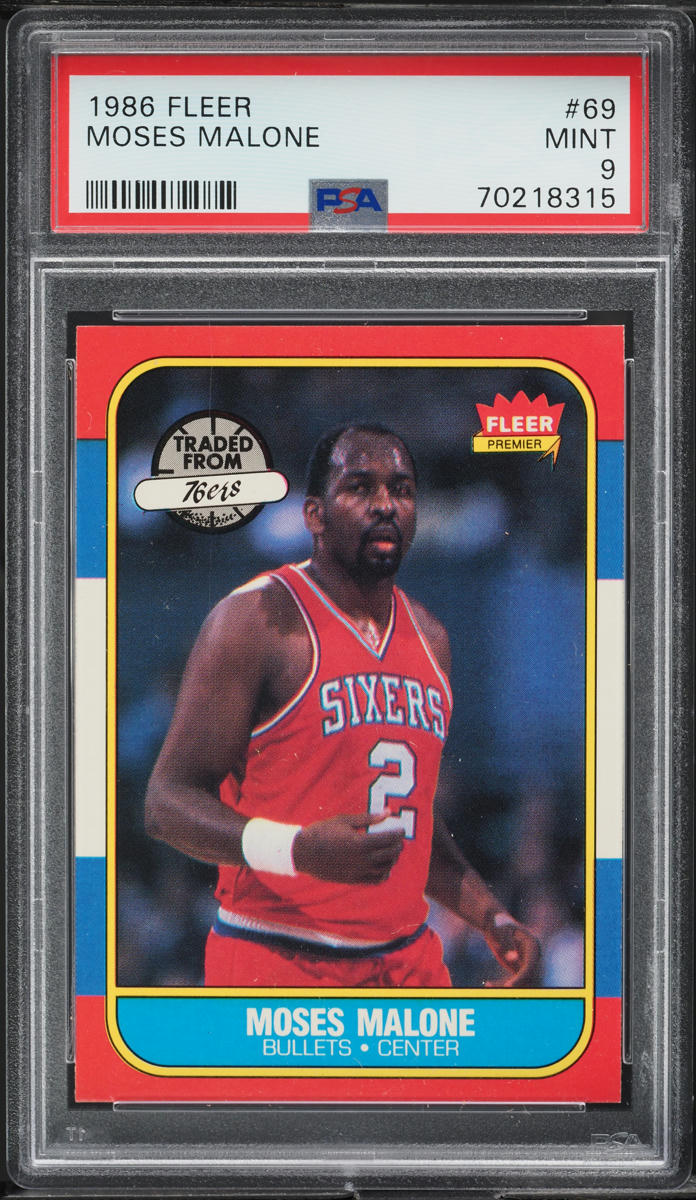 1986 Fleer Basketball Moses Malone #69 PSA 9 MINT