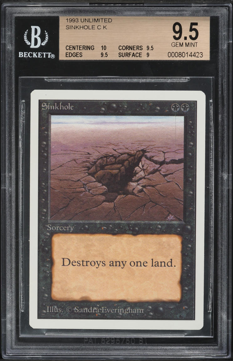 1993 Magic The Gathering MTG Unlimited Sinkhole BGS 9.5 GEM MINT