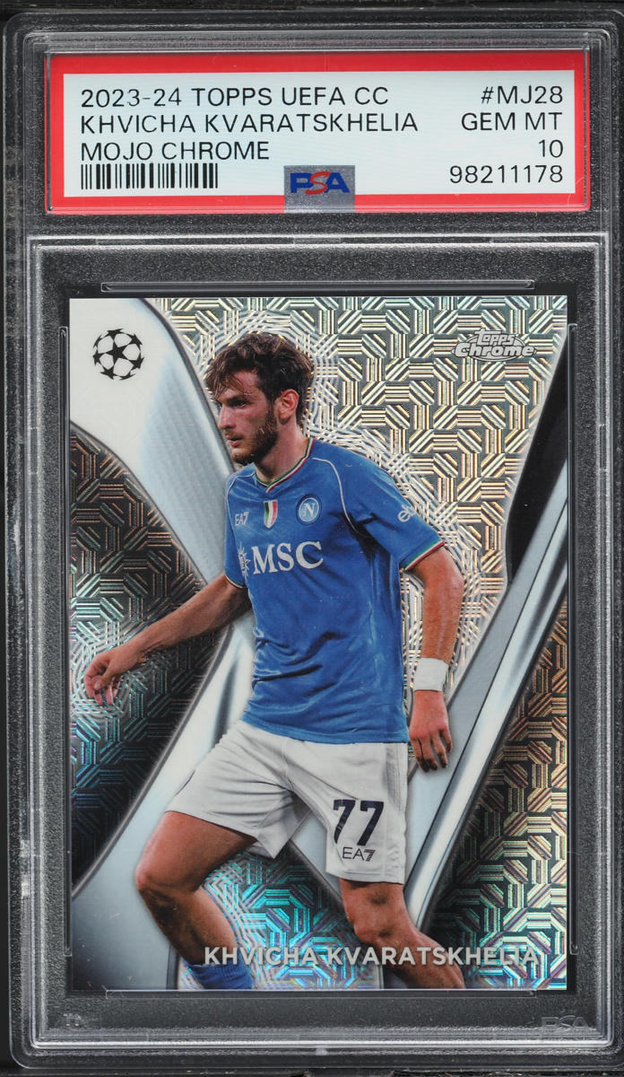 2023 Topps Chrome UEFA Club Competitions Mojo Khvicha Kvaratskhelia #MJ28 PSA 10
