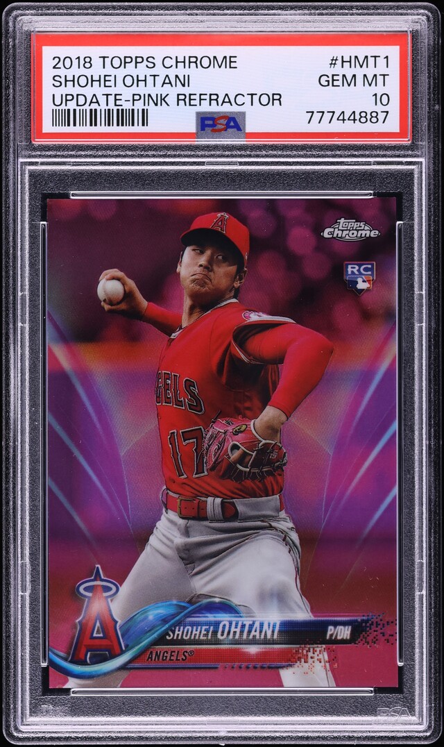 2018 Topps Chrome Update Pink Refractor Shohei Ohtani ROOKIE #HMT1 PSA 10 GEM