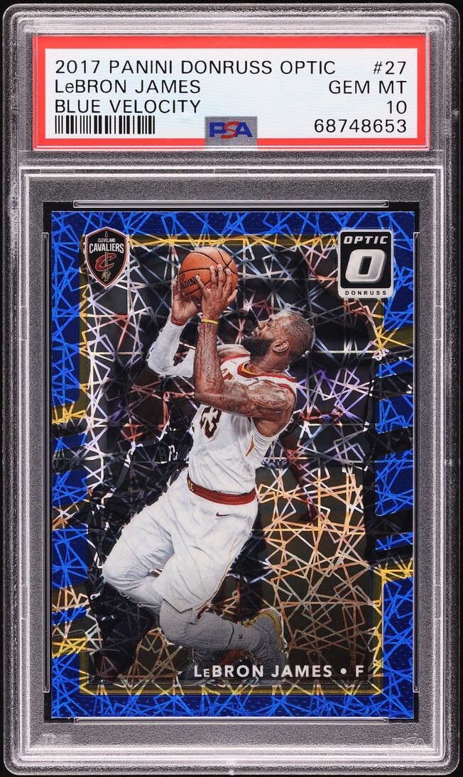 2017 Donruss Optic Blue Velocity LeBron James #27 PSA 10 GEM MINT