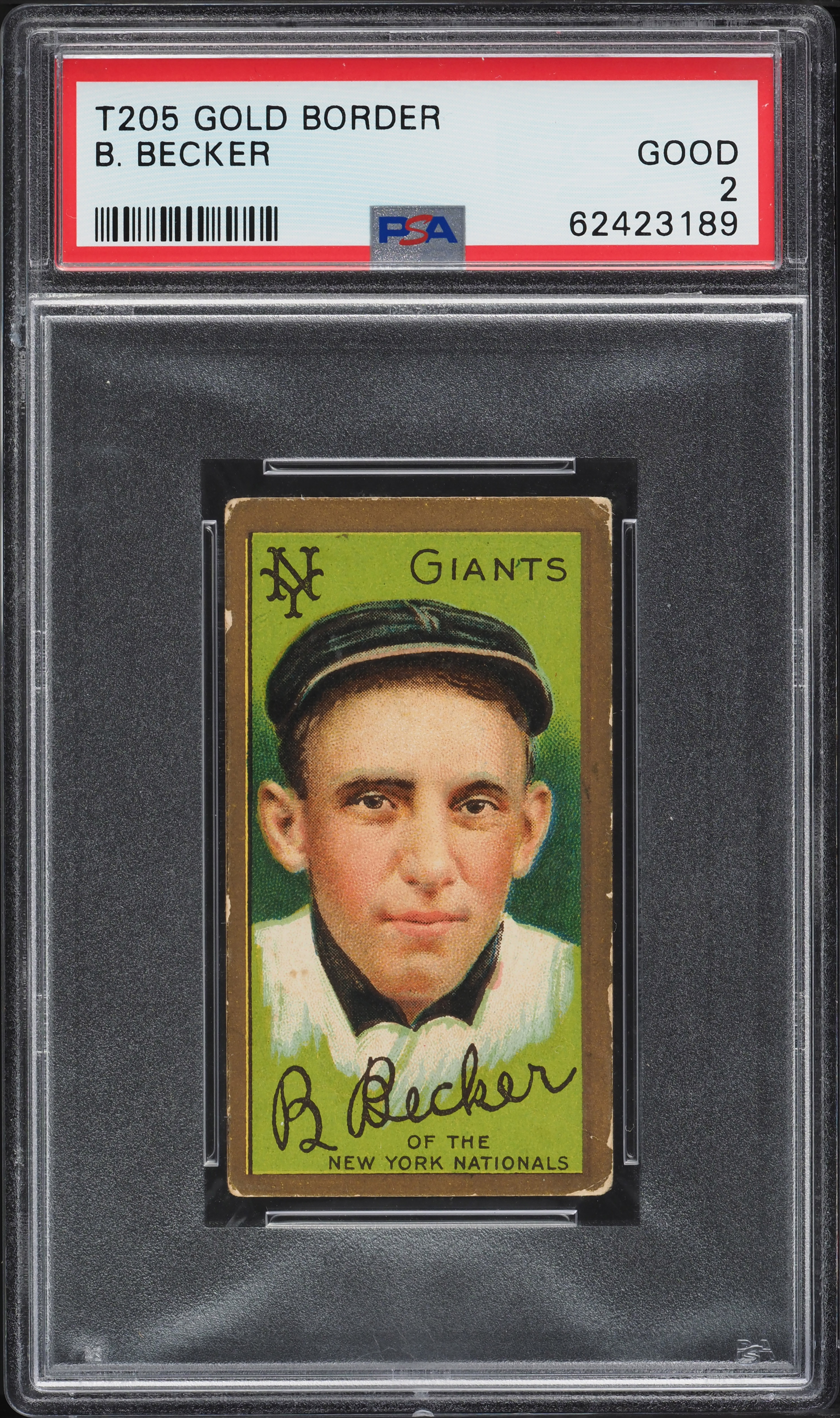 1911 T205 Gold Border Beals Becker PSA 2 GD
