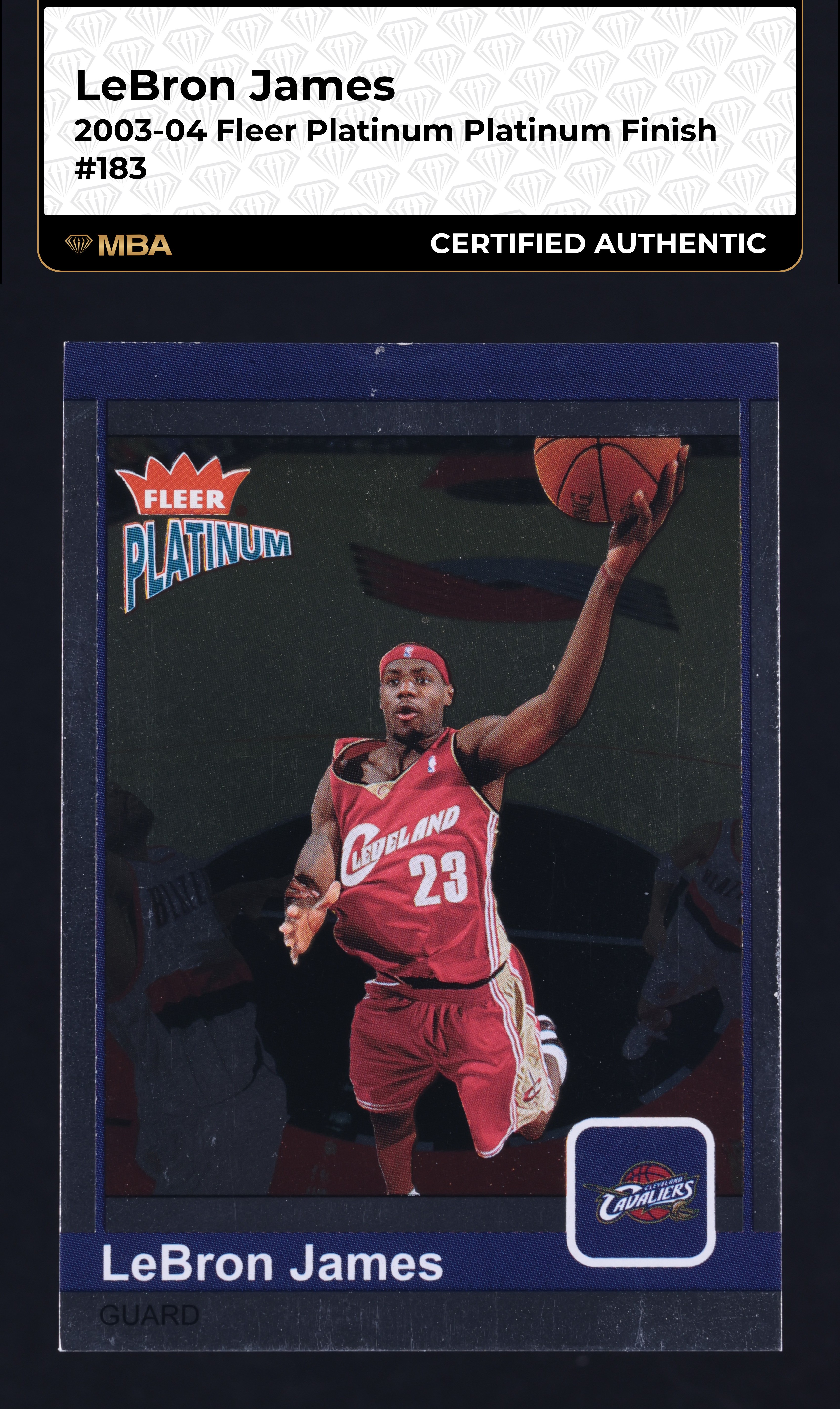 2003 Fleer Platinum Finish LeBron James ROOKIE /100 #183 MBA AUTH
