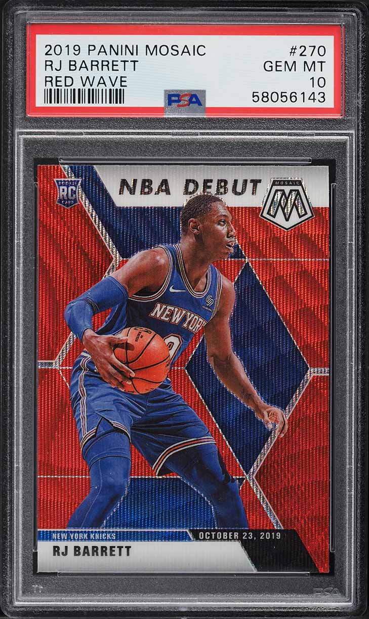 2019 Panini Mosaic Red Wave RJ Barrett ROOKIE #270 PSA 10 GEM MINT