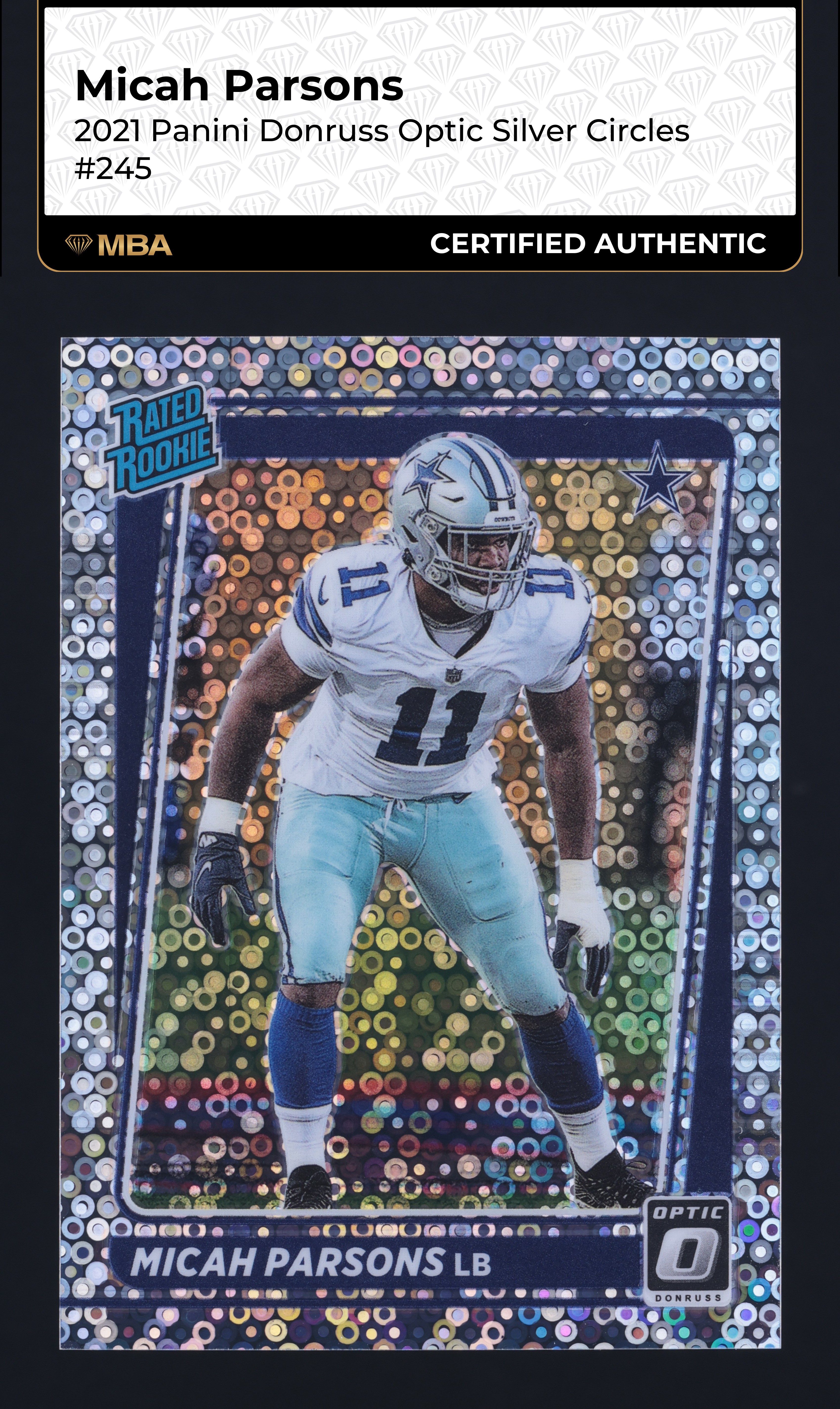 2021 Donruss Optic Silver Circles Micah Parsons ROOKIE /125 #245 MBA AUTH