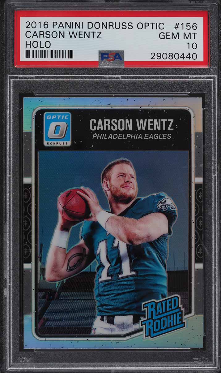 2016 Donruss Optic Holo Carson Wentz ROOKIE #156 PSA 10 GEM MINT
