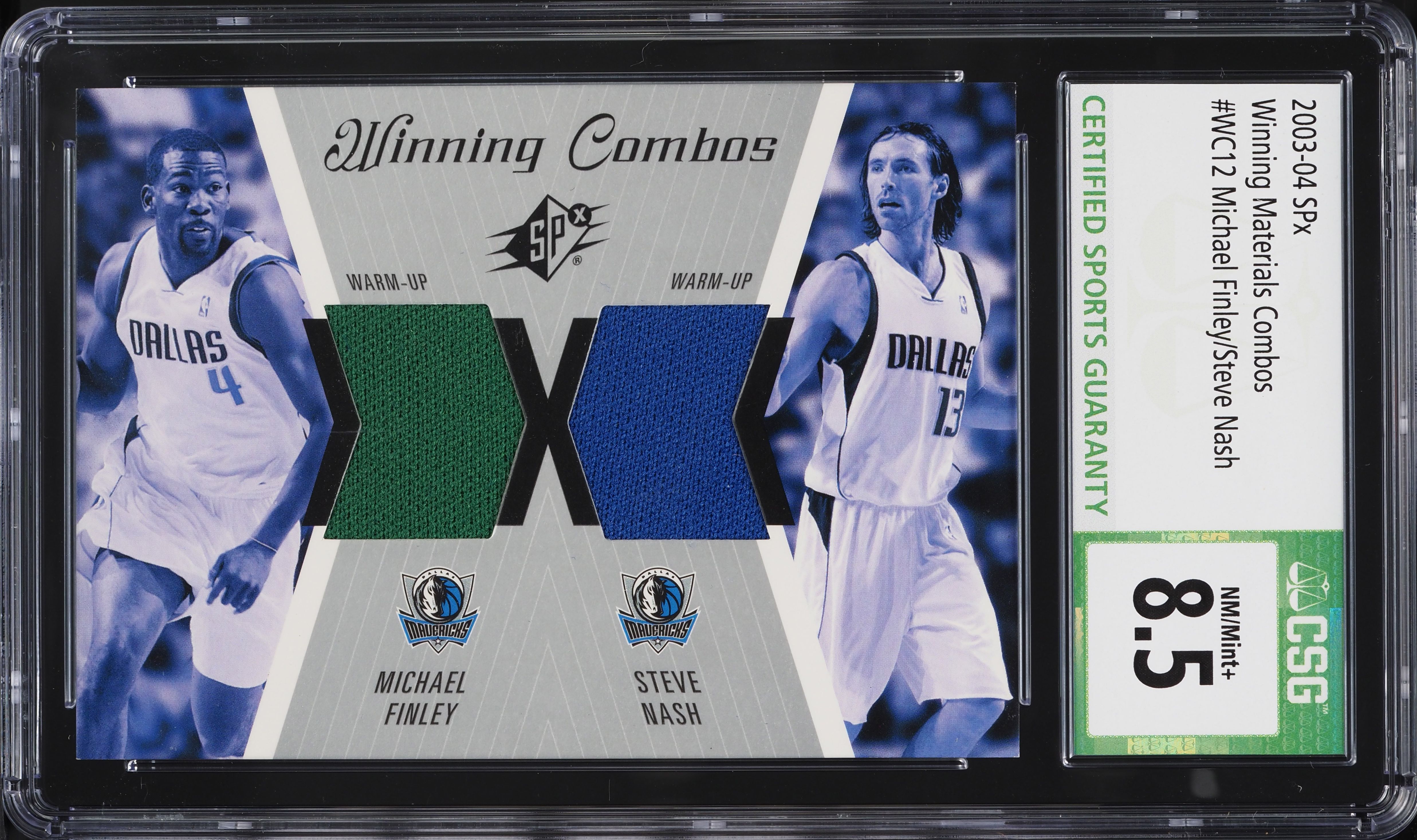 2003 SPx Winning Materials Combos Michael Finley Steve Nash PATCH #WC12 CSG 8.5