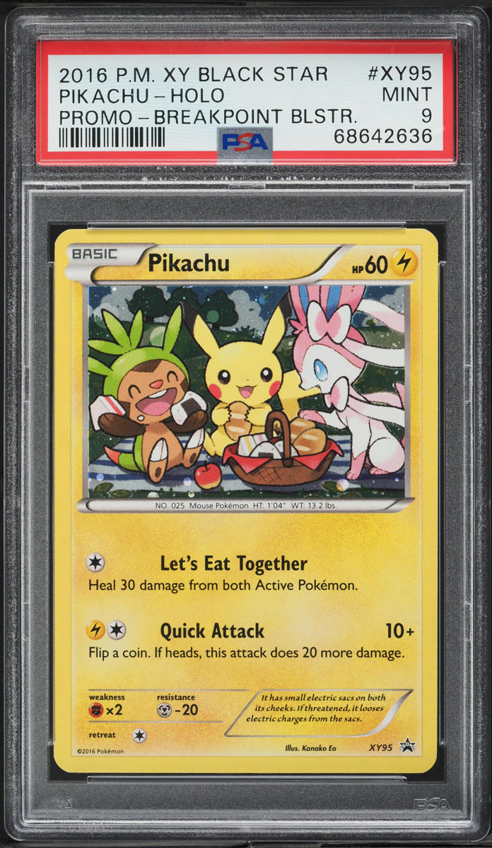 2016 Pokemon XY Black Star Promo BREAKpoint Holo Pikachu #XY95 PSA 9 MINT