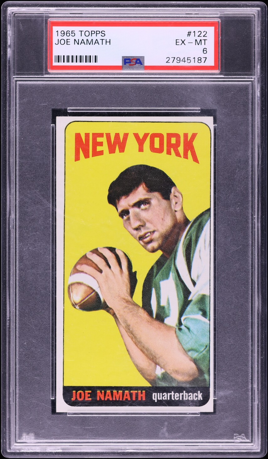 1965 Topps Football Joe Namath ROOKIE #122 PSA 6 EXMT