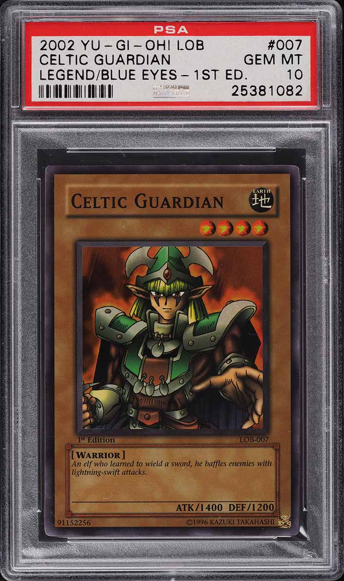 2002 Yu-Gi-Oh! Legend Of Blue Eyes 1st Edition Celtic Guardian #LOB-007 PSA 10