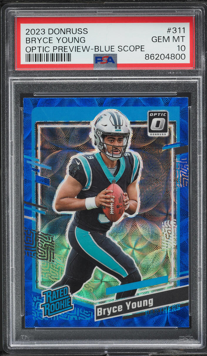 2023 Donruss Optic Preview-Blue Scope Bryce Young ROOKIE #311 PSA 10 GEM MINT