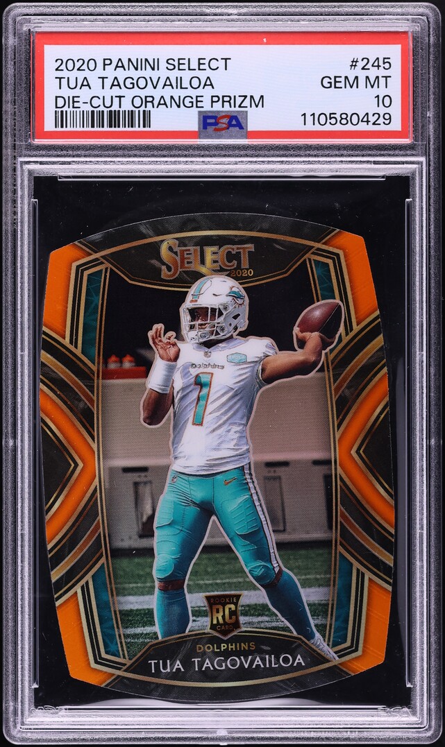 2020 Select Club Level Orange Prizm Die-Cut Tua Tagovailoa ROOKIE #245 PSA 10