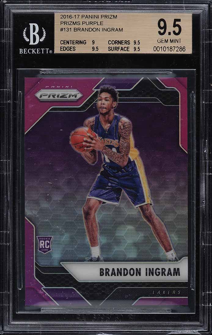 2016 Panini Prizm Purple Prizm Brandon Ingram ROOKIE RC /75 #131 BGS 9.5 GEM MINT